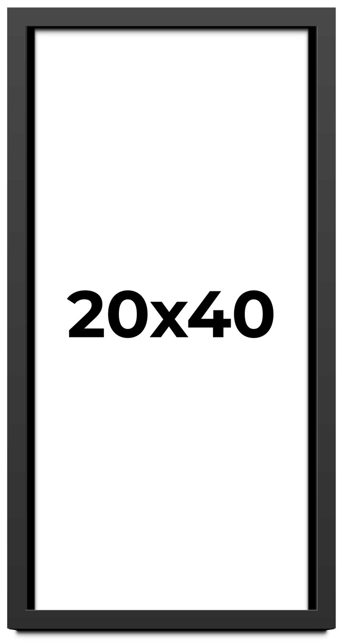 Panoramic Flat Black Picture Frame - UV Acrylic, Foam Board Backing, Hanging Hardware